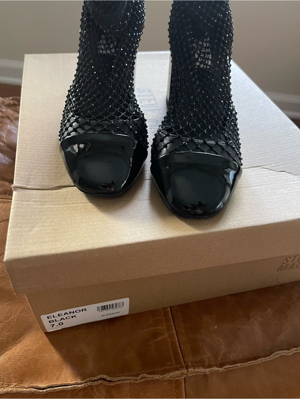 Steve Madden Black Mesh Peep-Toe Heels